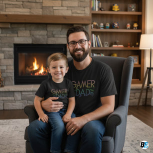 Cool Coloré 'GAMER' PÈRE T-shirt Fête des pères