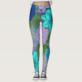 Cool colored Floral Leggings