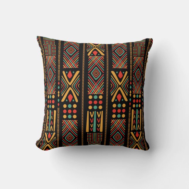 Cool Colorful African Design Patroon Kussen (Voorkant)