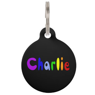 Cool Colorful Charlie Name Tag Huisdierpenning