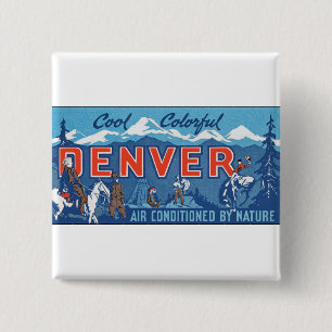 Cool Colorful Denver Vierkante Button 5,1 Cm