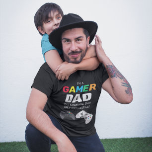Cool Colorful "GAMER" DAD   VADERDAG T-shirt