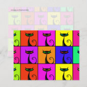 Cool Colorful Kitty Cat Pop Art Briefkaart (Voorkant / Achterkant)