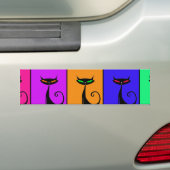 Cool Colorful Kitty Cat Pop Art Bumpersticker (Op auto)