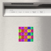 Cool Colorful Kitty Cat Pop Art Magneet (Insitu (Vaatwasser))