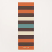 Cool Colorful Retro Stripes Custom Name Yogamat (Voorkant)