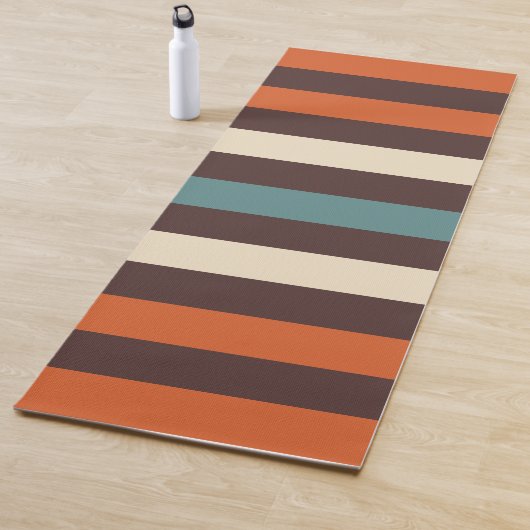 Cool Colorful Retro Stripes  Yogamat (In situ)