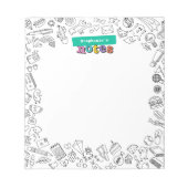 Cool Coloring gepersonaliseerde doodle notitieblok (Voorkant)
