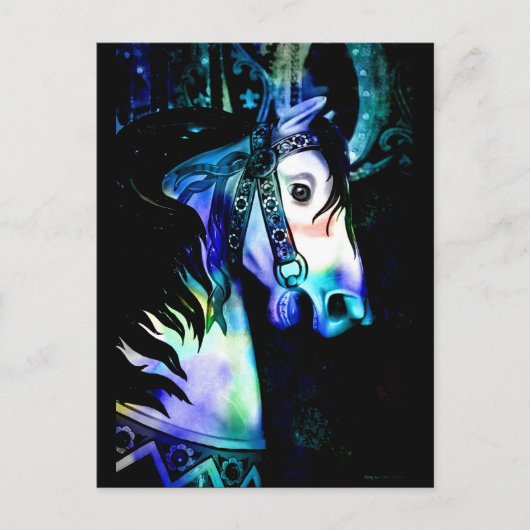 Cool Colors Carousel Horse Briefkaart (Voorkant)