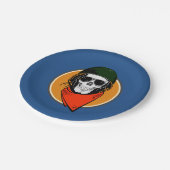 Cool Combat Skull Papieren Bordje (Gekanteld)
