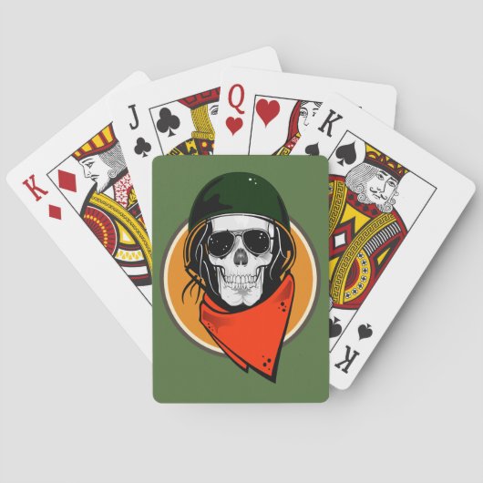 Cool Combat Skull Pokerkaarten (Achterkant)