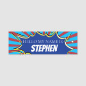 Cool Comic Con Superheld Naamplaatje (Voorkant)