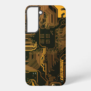 Cool Computer Circuit Board Oranje Aangepast Samsung Galaxy Hoesje