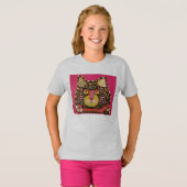 Cool Conception de chats sur les filles T-shirt 3/ (Devant entier)