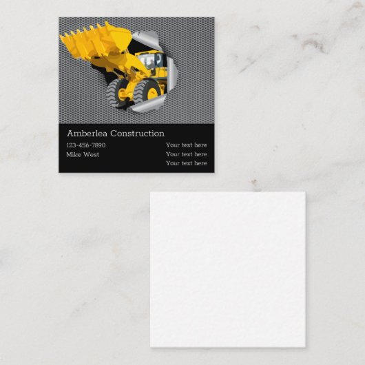 Cool Construction Cartes de visite Conception uniq (Devant / Derrière)