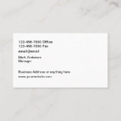 Cool Construction Masculine Cartes de visite (Dos)