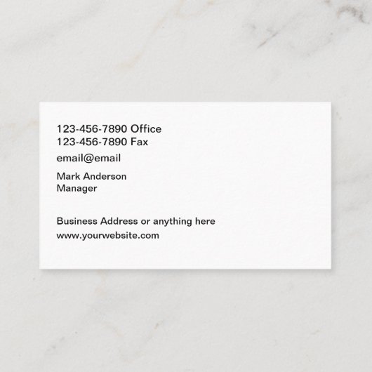 Cool Construction Masculine Cartes de visite (Dos)