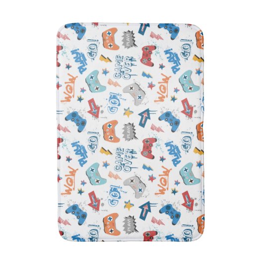 Cool controller patroon met tekst voor gamers badmat (Voorkant Verticaal)