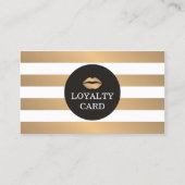 Cool Copper Striped Grey Makeup Loyalty Kaart (Voorkant)