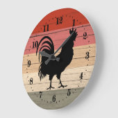 cool Coq de campagne Grande horloge (Angle)