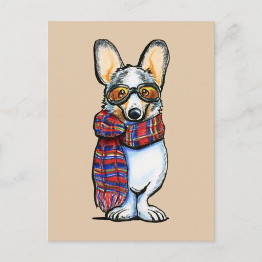 Cool Corgi Briefkaart (Voorkant)