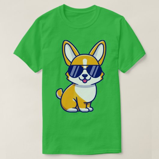 Cool Corgi Dog met eierlassen T-shirt (Design voorkant)