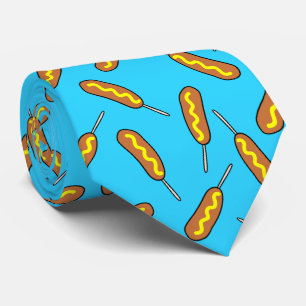 Cool Corndog betegeld patroon voedsel Stropdas