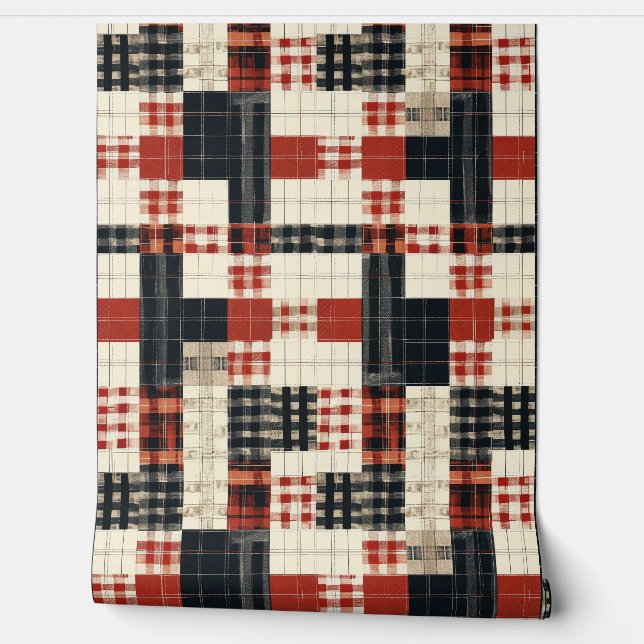 Cool Country plaid tegelpatroon Behang (Afrollen)