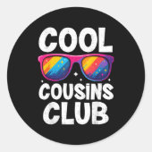 Cool Cousins Club Family Matching Funny Cousin Squ Ronde Sticker (Voorkant)