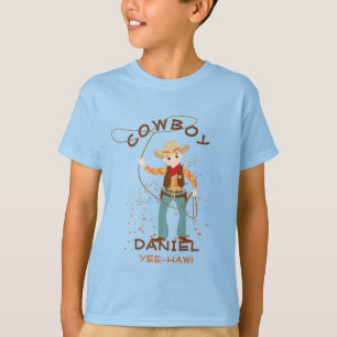 Cool cowboy met een lasso kinderen Verjaardagsfees T-shirt