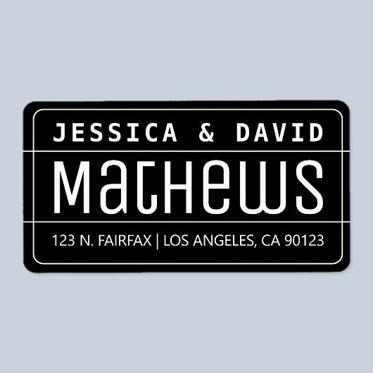 Cool Créatif à l'air noir et blanc Étiquette