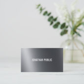 Cool Creative Light and Shadow Black Elegant Plain Visitekaartje (Staand voorkant)