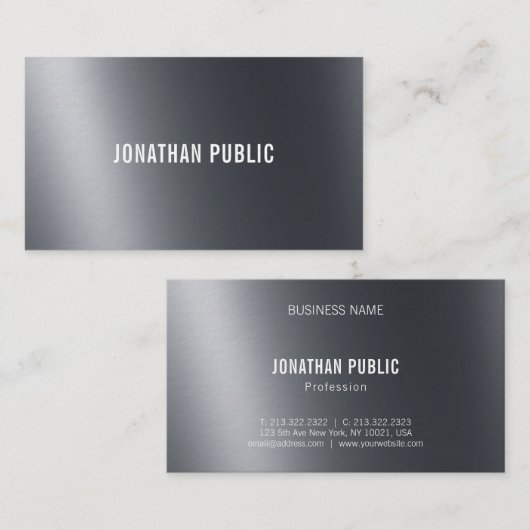 Cool Creative Light and Shadow Black Elegant Plain Visitekaartje (Voorkant / Achterkant)