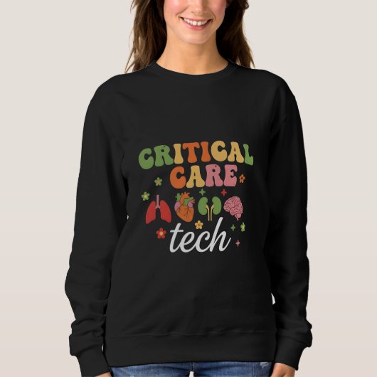 Cool Critical Care Tech Groovy Monitoring Nurse Trui (Voorkant)