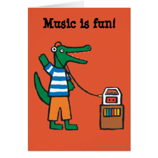 Cool Crocodile Listens to Music