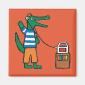 Cool Crocodile Listens to Music Magneet (Voorkant)