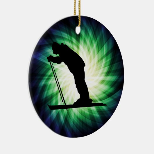 Cool Cross Country Snow Ski Keramisch Ornament (Rechts)