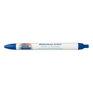 Cool cruiseschip oceaanlijner zonsondergang market zwarte inkt pen