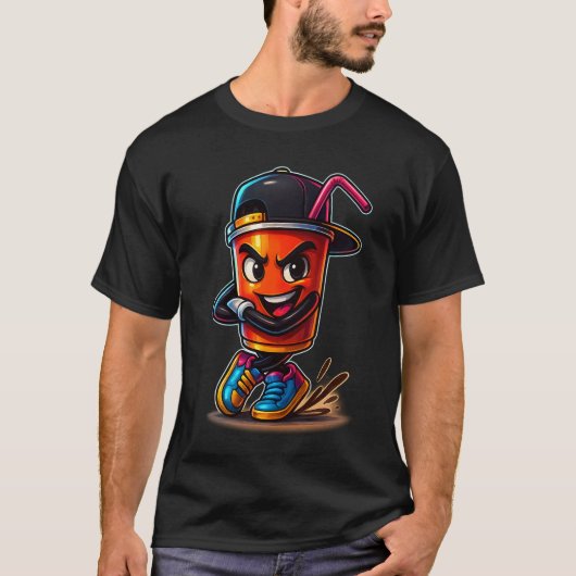 Cool Cup Swag T-Shirt – Street Style Juice Cartoon (Devant)