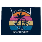 Cool Custom Beach Party Blauwe palmboom Groot Cadeauzakje (Achterkant)