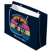 Cool Custom Beach Party Blauwe palmboom Groot Cadeauzakje (Voorkant Gekanteld)