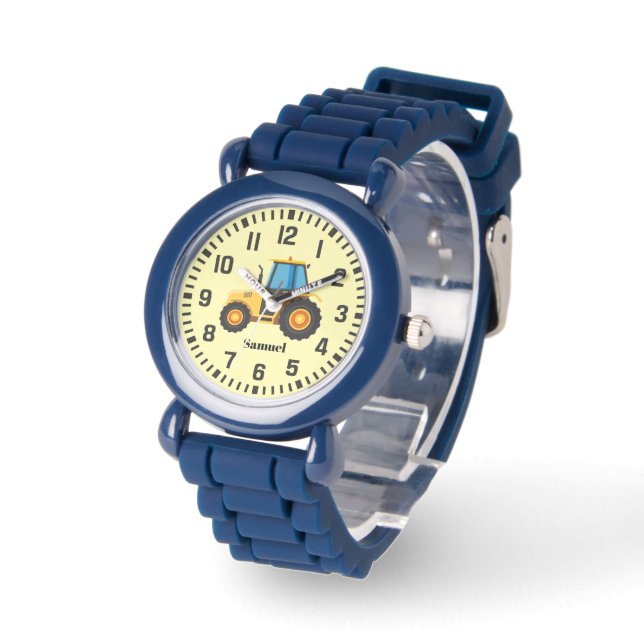 Cool Custom Name Tractor Horloge (Hoek)