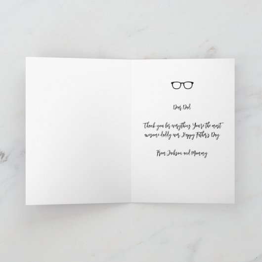 Cool Custom Pap Son Dochter Foto Vaderdag Feestdagen Kaart (Binnen)