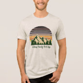 Cool Custom Road Trip Forest Sunset Tri-Blend Shirt (Voorkant)