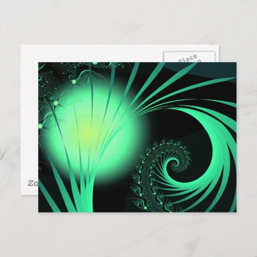 Cool Cute Abstract Pattern "Green Orb" Briefkaart (Voorkant / Achterkant)