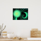 Cool Cute Abstract Pattern "Green Orb" Poster (Keuken)