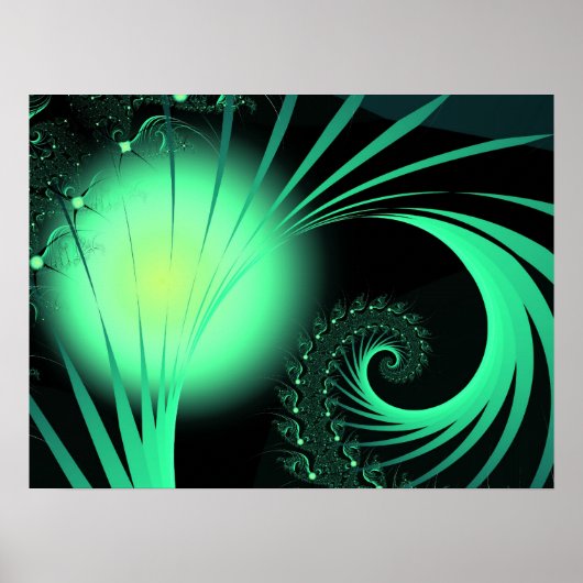 Cool Cute Abstract Pattern "Green Orb" Poster (Voorkant)
