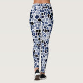 Cool Cute Blue Geometric Patroon Leggings (Achterkant)