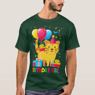 Cool Cute Cat ballonnen Birthday Girls Party Gif T-shirt