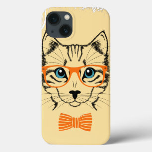 Cool Cute Cat Hipster iPhone 13 Hoesje